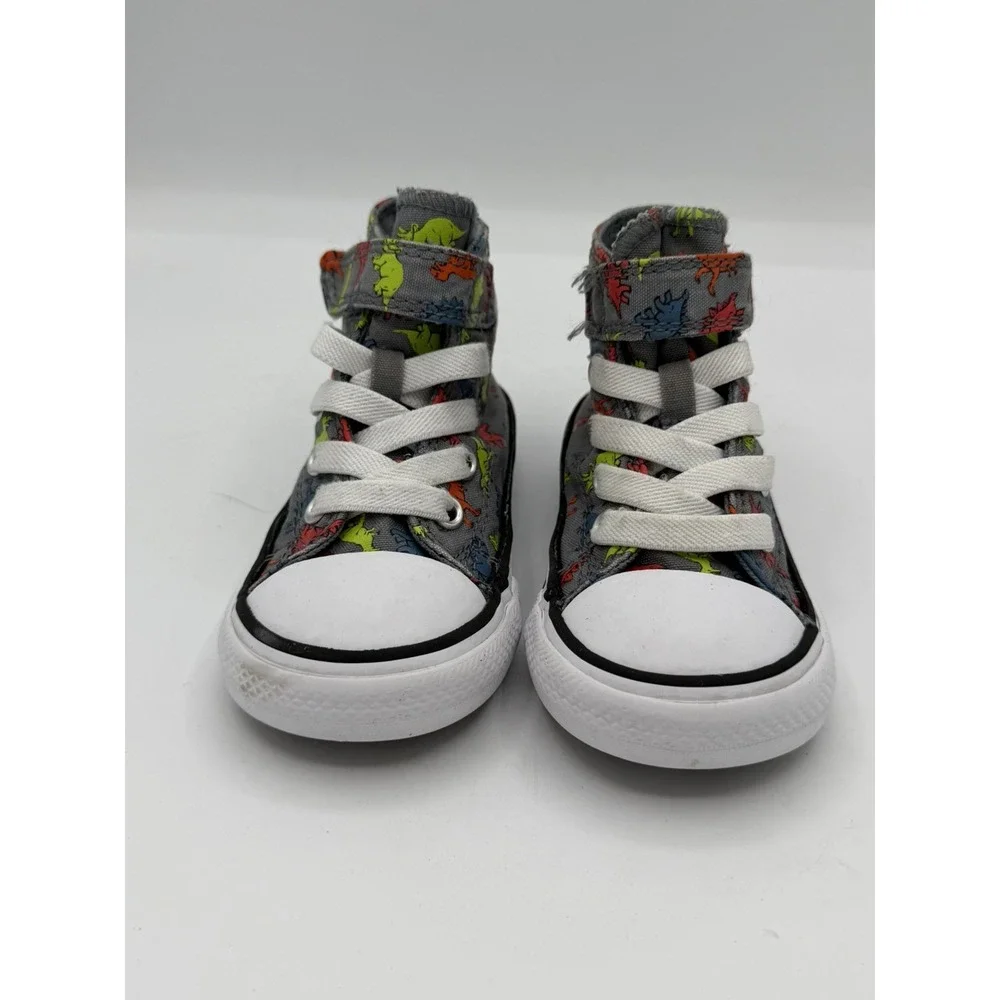 Converse Chuck Taylor Toddler's Dinoverse High-Top Grey Sneakers Size 5